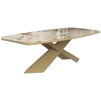Обеденный стол Кастор овальный, утопленная глянцевая керамика, 180 × 90 см