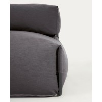 Пуф со спинкой Square темно-серого цвета для садового модульного дивана 101x101см