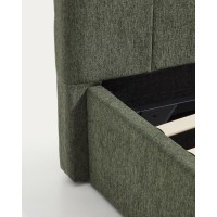 Кровать Darnela из шенилла цвета мха, для матраса 90 x 200 см