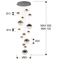 Подвесной светильник Sphere 14L LED Ø60 X500Н DIM