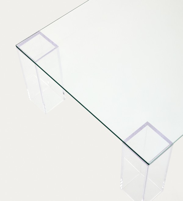 Журнальный столик Adularia из стекла прозрачного цвета 140 x 60
