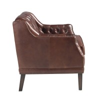 Кресло Chester 5204 в обивке из кожи коньячно-коричневого цвета