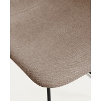 Стул Zahara из коричневой синели с черными стальными ножками
