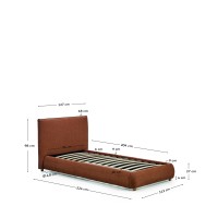 Кровать Elero из мягкого медного шенилла для матраса 90 x 200 см