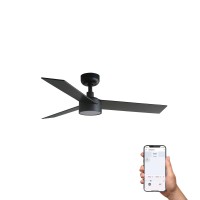 Потолочный вентилятор RUDDER S Ш1060 черный/ореховый 3P LED 18W DIM TUYA