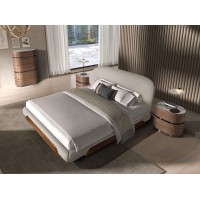 Кровать 7222 из светло-серой ткани для матраса 180 x 200 см