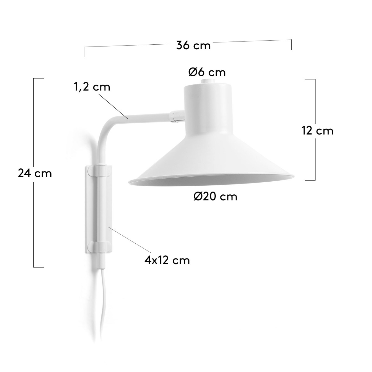 PLASS Настенный светильник металлический белый AA2386R05
