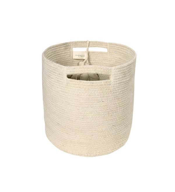 Корзина с листом бежевая 30*30*30