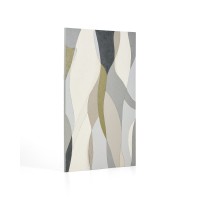 Абстрактный холст Marvilo серо-горчичного цвета 120 x 200 см