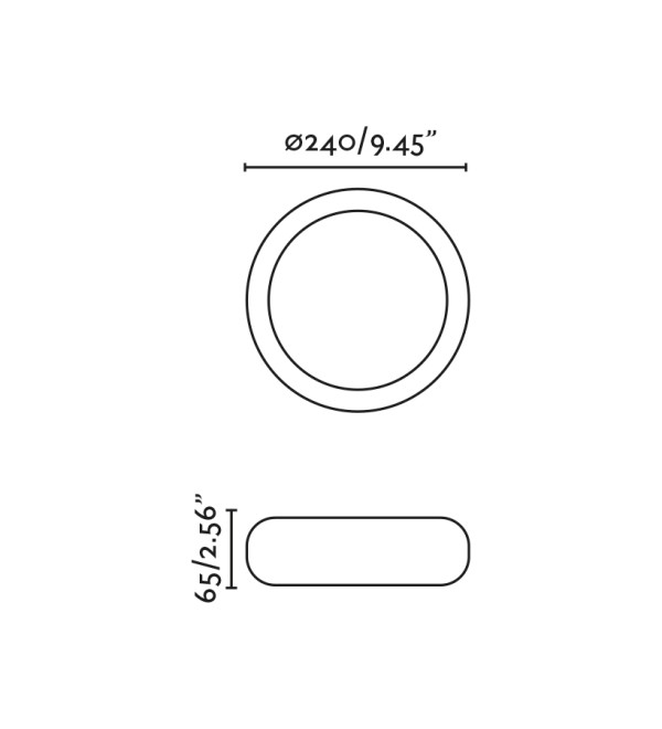 Потолочный светильник Anga 240 темно-серого цвета LED 18W 2700K