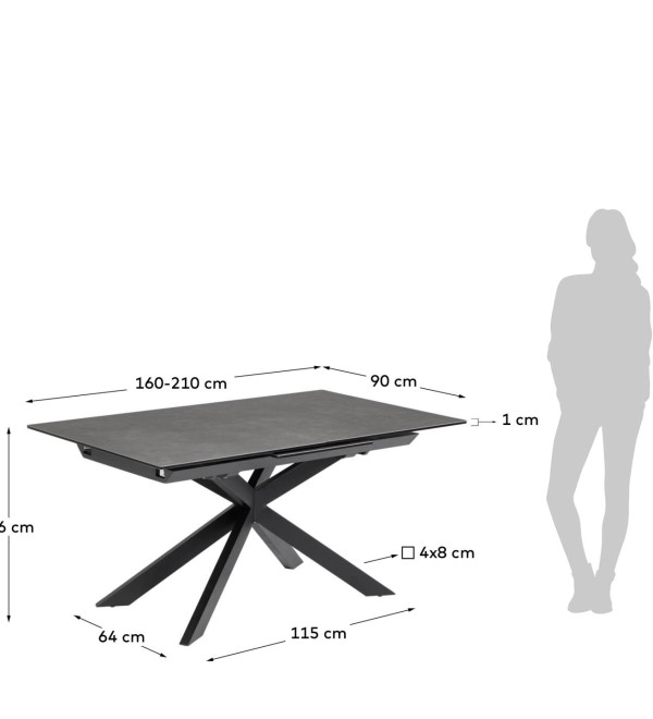 Стол раздвижной Atminda 160 (210) x 90 cm керамика