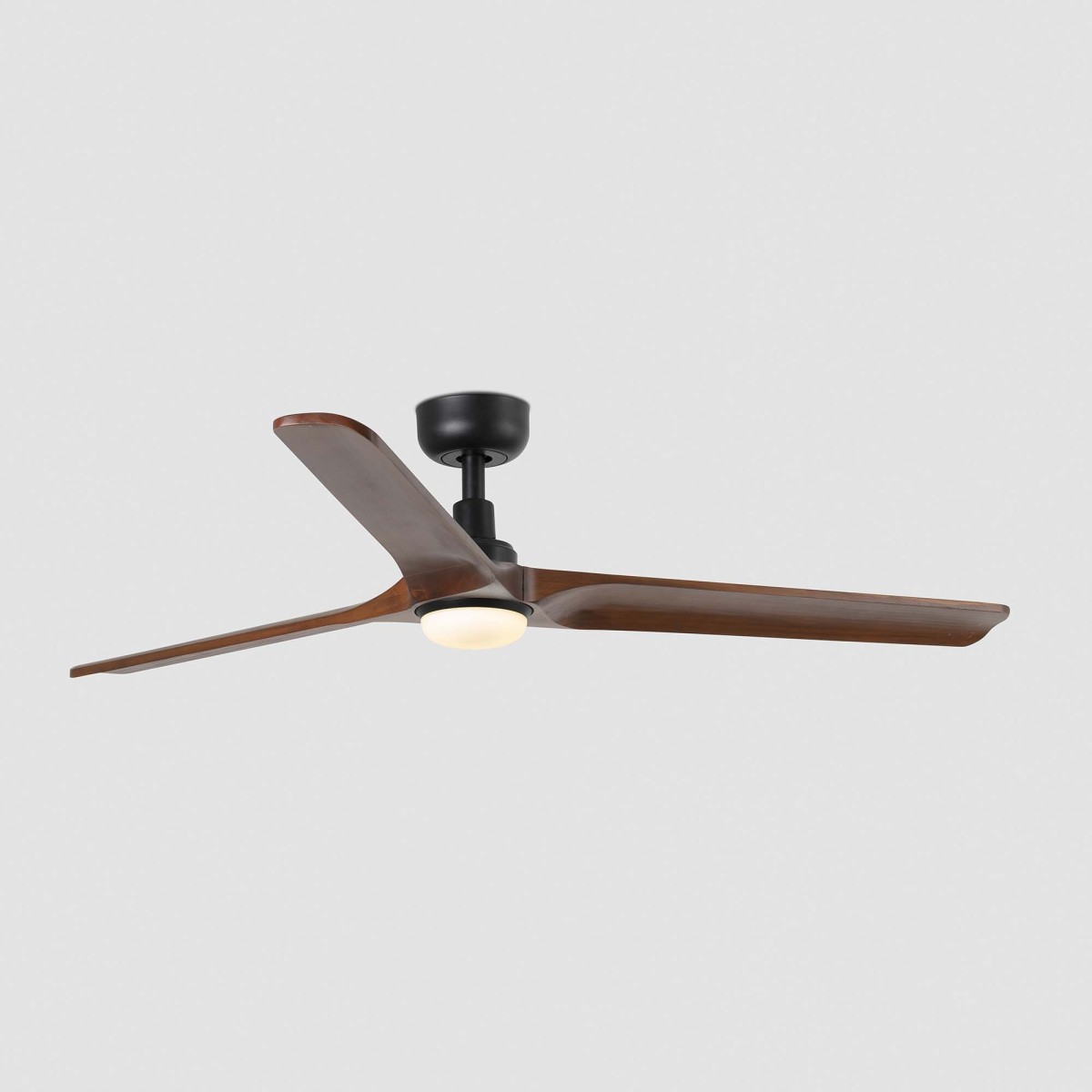 Вентилятор HEYWOOD L Ш1320mm черный / темное дерево 3P LED 10W CCT