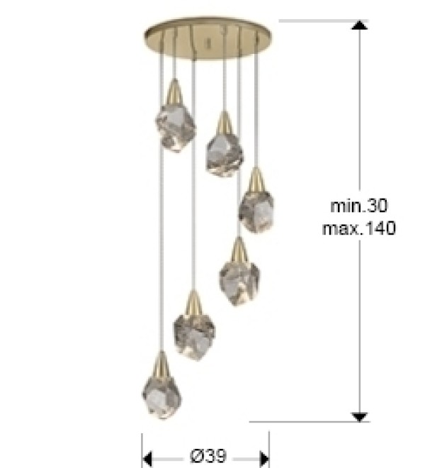 Люстра Aquaria 6L матовое золото