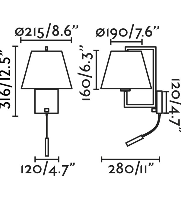 Настенный светильник с ридером Frame LED старое золото/бежевый