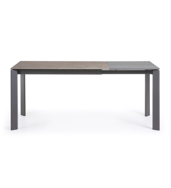 Стол Atta 120 (180) x80 антрацит керамика Vulcano Ash