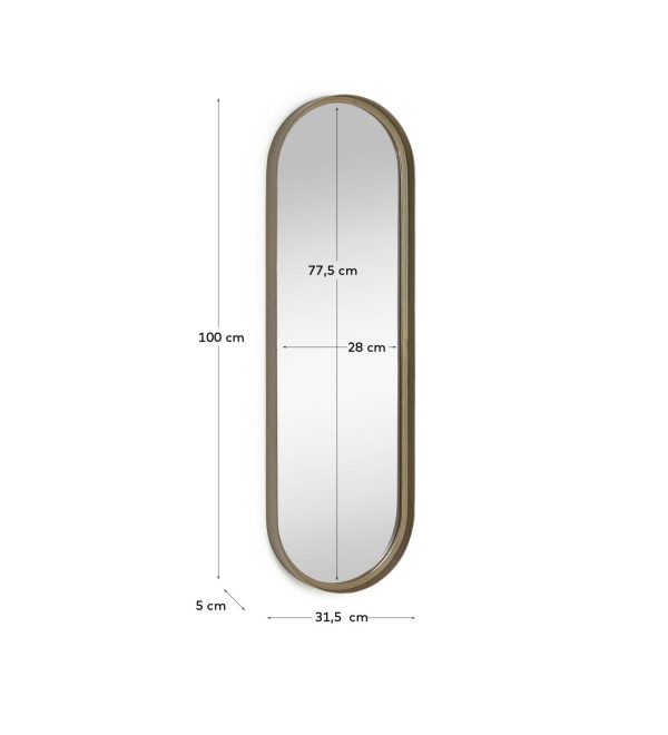 Зеркало Tiare металлическое 31 x 101 см