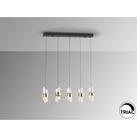 Люстра Iliada 5L черно-золотая