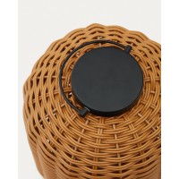 Saranella Портативная настольная лампа из коричневого искусственного ротанга