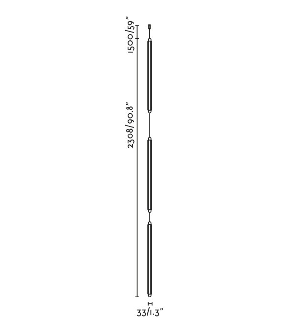 Подвесной светильник LUMINA 600 3L COLGANTE EMP S/M черный LED 36W 2700K