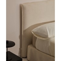 Кровать Jaira из белого шенилла со съемным чехлом для матраса 160x200 см