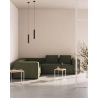 4-местный угловой диван Blok в зеленом толстом вельвете 290 x 290 см