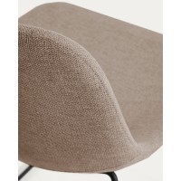 Стул Zahara из коричневой синели с черными стальными ножками