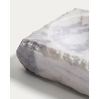 Декоративный поднос Vemi из белого мрамора с необработанной поверхностью, 15 x 15 см