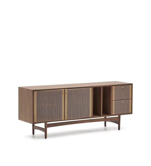 Сервант Elan 2 дверцы и 2 ящика шпон и массив ореха и шнур
