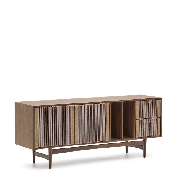 Сервант Elan 2 дверцы и 2 ящика шпон и массив ореха и шнур
