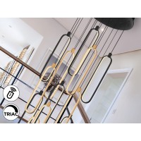 Colette Люстра 14L черный/розовое золото