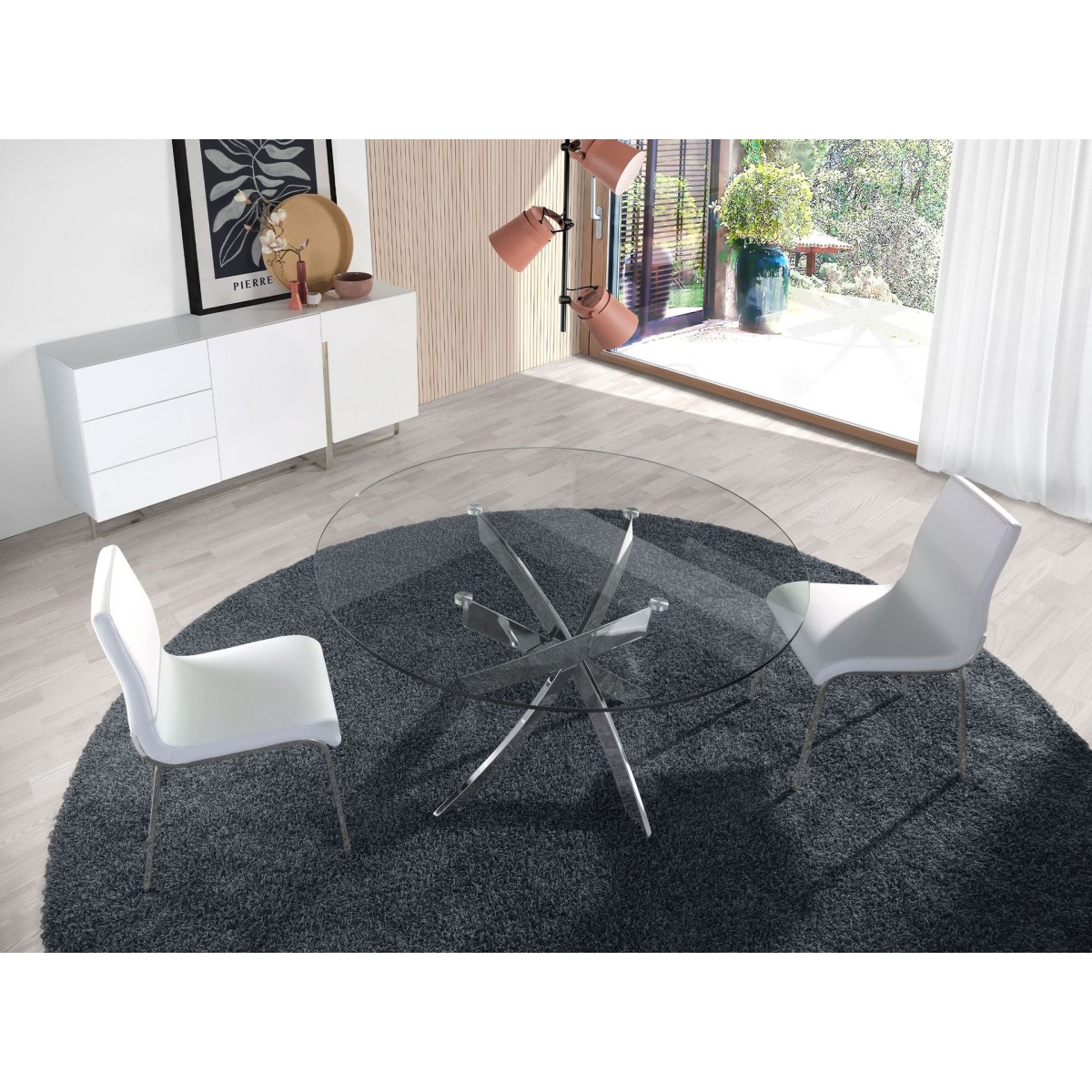 Стол обеденный F2133 /1061 стеклянный Ø140