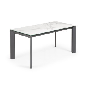 Стол Atta 160 (220) x90 антрацит, керамика