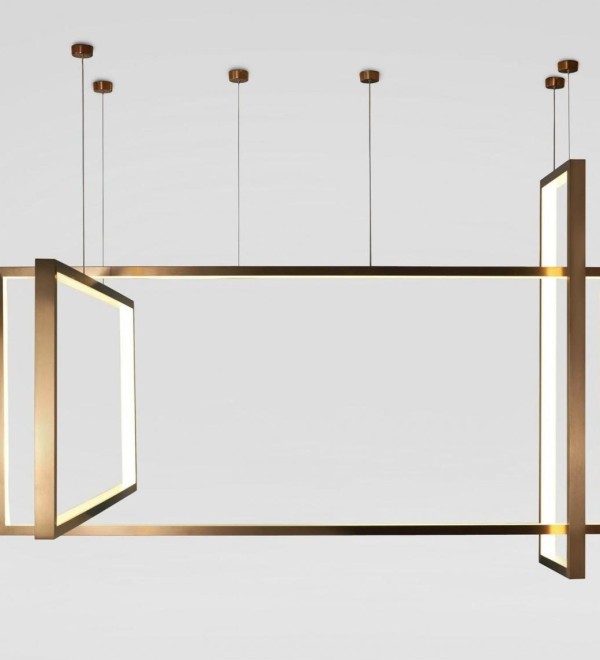 Подвесной светильник Frame 140x60 см бронзовый