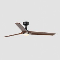 Потолочный вентилятор HEYWOOD L Ш1320 черный/орех 3P LED 10W TUYA
