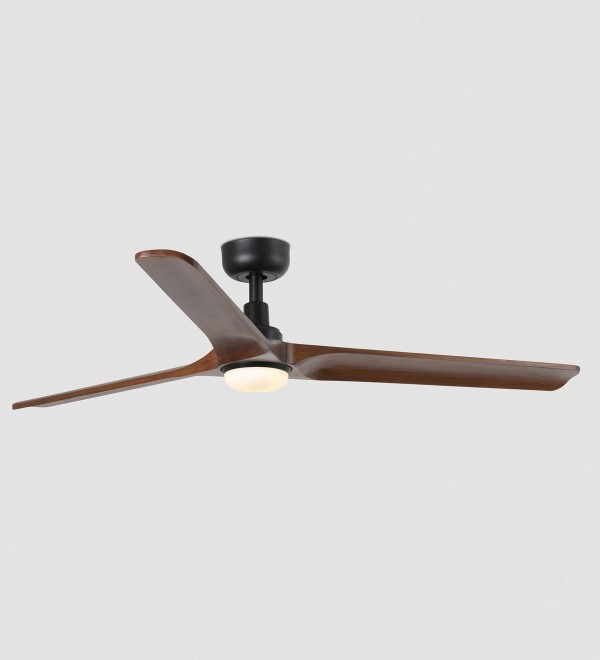 Потолочный вентилятор HEYWOOD L Ш1320 черный/орех 3P LED 10W TUYA