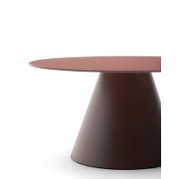 Журнальный столик Wilshire из стекла и стали терракотовый Ø80cm