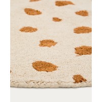 Круглый ковёр Tandani из бежевого хлопка с рисунком гепарда, Ø 100 см