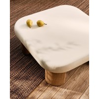 Журнальный столик Labra из цемента и акации 80 x 80 см