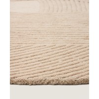 Белый шерстяной ковер Domm 160 x 230 см