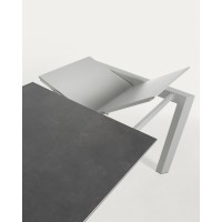 Стол Atta 120 (180) x80 серый керамический Vulcano Roca