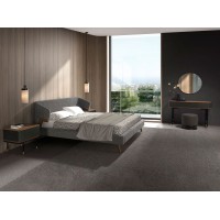 Прикроватная тумбочка 7170/CP2308H из темно-серого дерева с ореховым топом