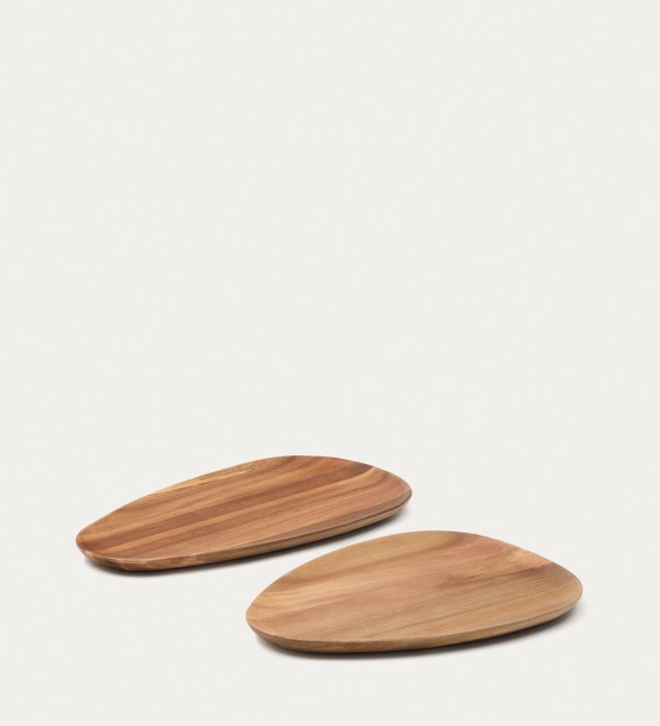 Набор из 2 сервировочных досок Nukha из древесины акации