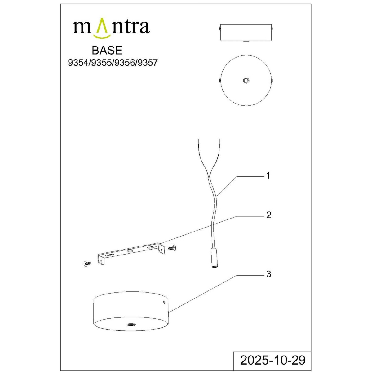 9357+9220 (1L) Подвесной светильник MANTRA ARRECIFE