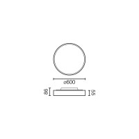 Потолочный светильник Domio Ш600 43W черный OPAL 3000K CRI80