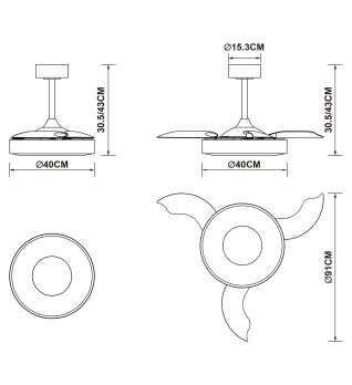 9497 Люстра потолочная-вентилятор COIN FAN MINI SMART