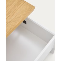 Abilen Подъемный журнальный столик из дуба и белого лака 110 x 60 см FSC 100%