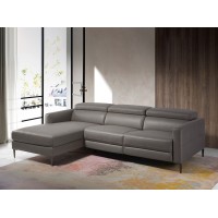 Диван с левым шезлонгом 6125/5237-L-M5655 кожаный с механизмом релаксации
