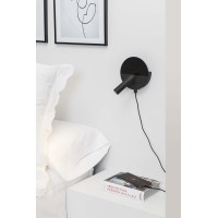 DUAS Бра с ридером черный USB C LED 3W 2700K