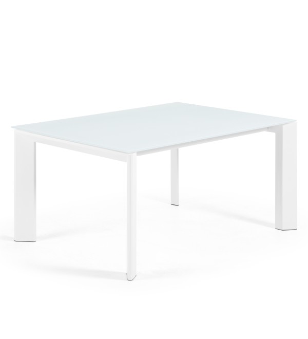 ATTA Стол 160 (220) x90 белое стекло