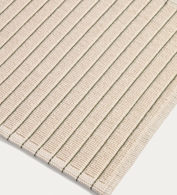 Хлопковый коврик для ванной Merade с зелеными полосками, 50 x 80 см